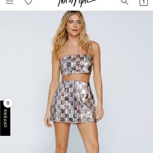 Nasty gal sequin checkerboard skirt - eras outfit